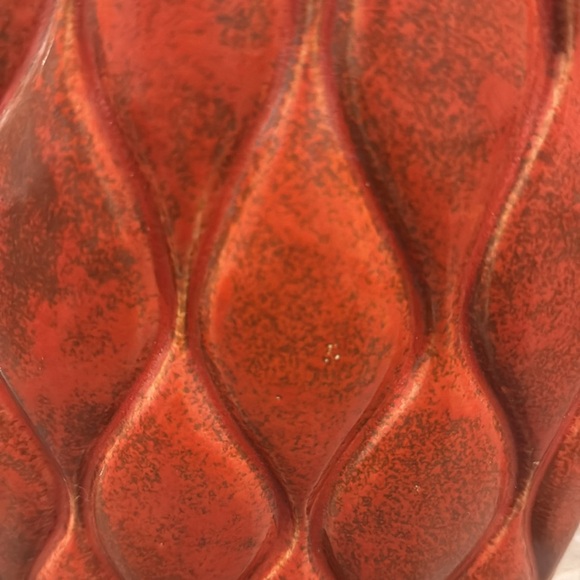 Ceramic Vase Set Grayish Tan and Burnt Orange/Red No Damage Great Condition - Picture 3 of 4